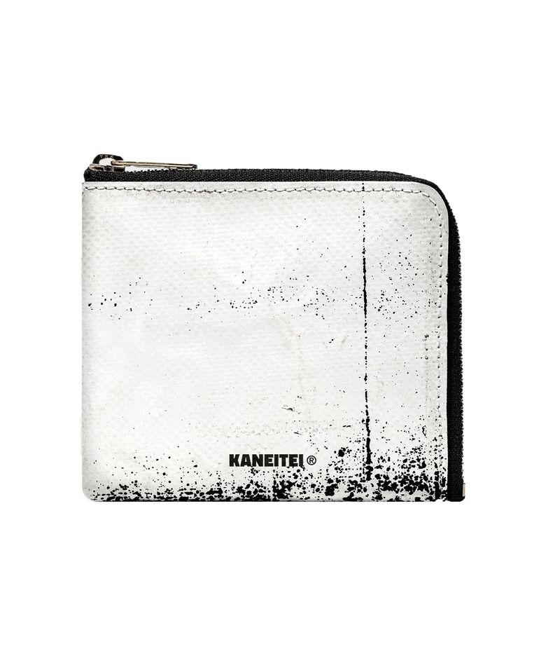 PALM ZIP AROUND WALLET (WHITE) / UPCYCLED
