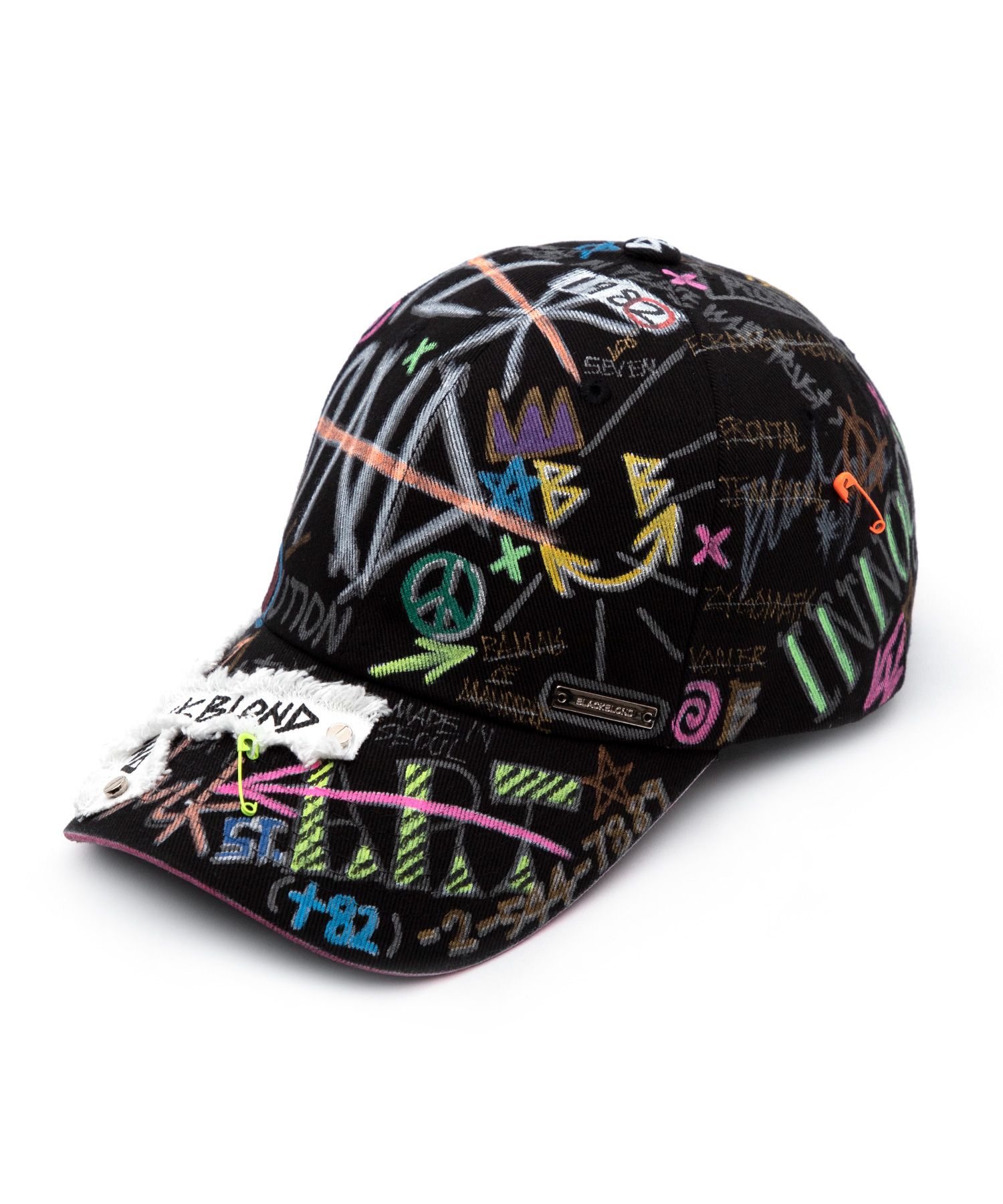 ◆BLACKBLOND◆ Vivid Side Patch Shadow Graffiti Logo Cap Bla MUSINSA | BLACKBLOND Vivid Side Patch Shadow Graffiti Logo