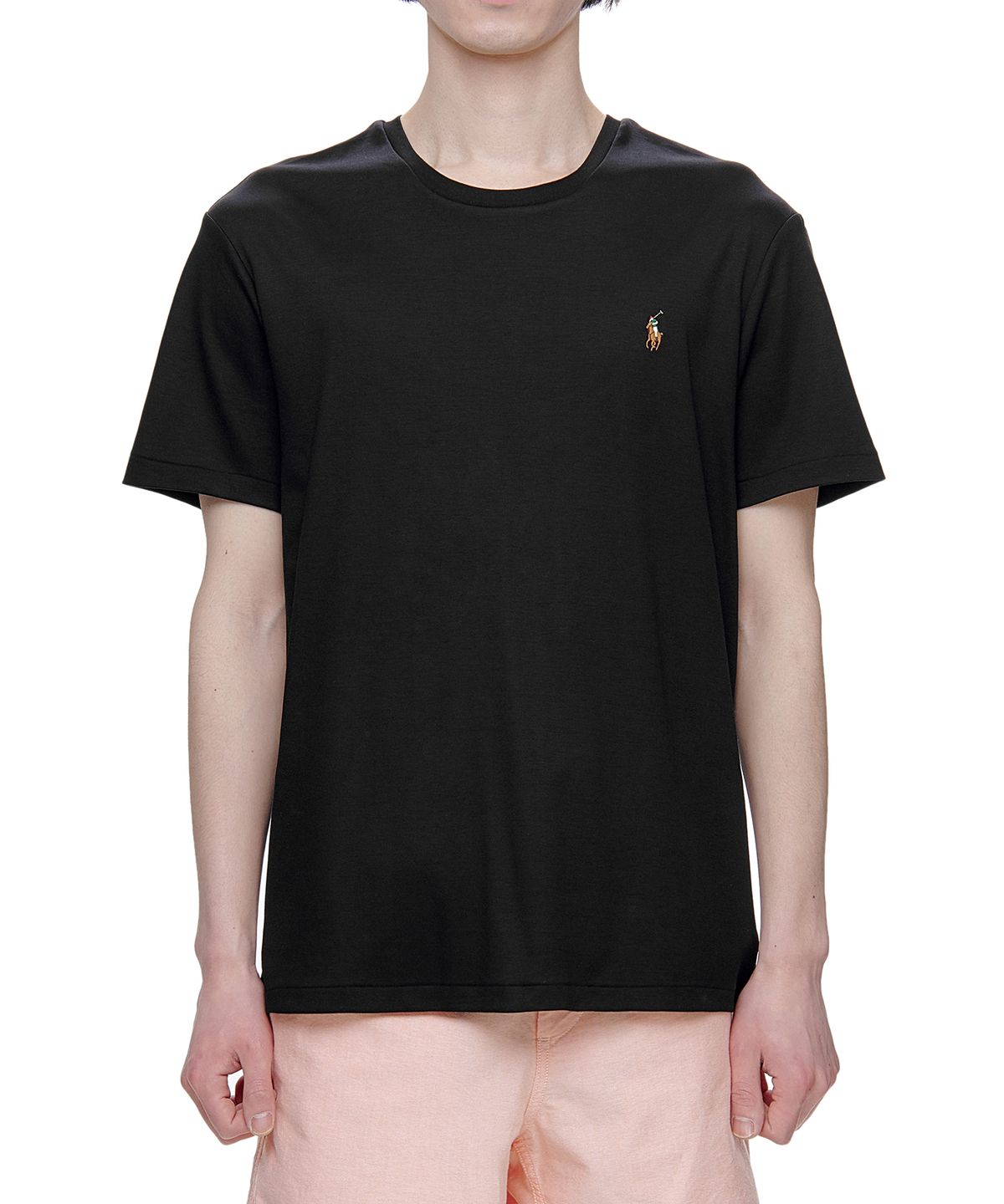 폴로 랄프 로렌(POLO RALPH LAUREN) 커스텀 슬림 소프트 코튼 티-블랙