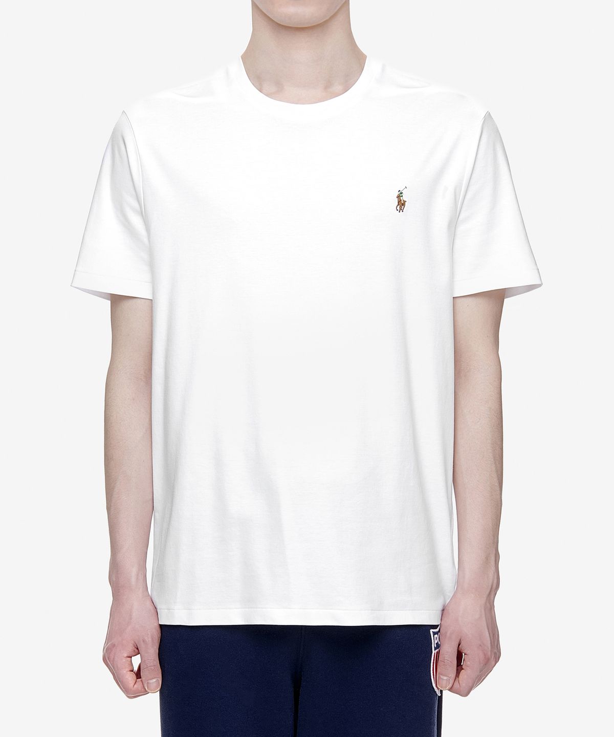 폴로 랄프 로렌(POLO RALPH LAUREN) 커스텀 슬림 소프트 코튼 티-화이트