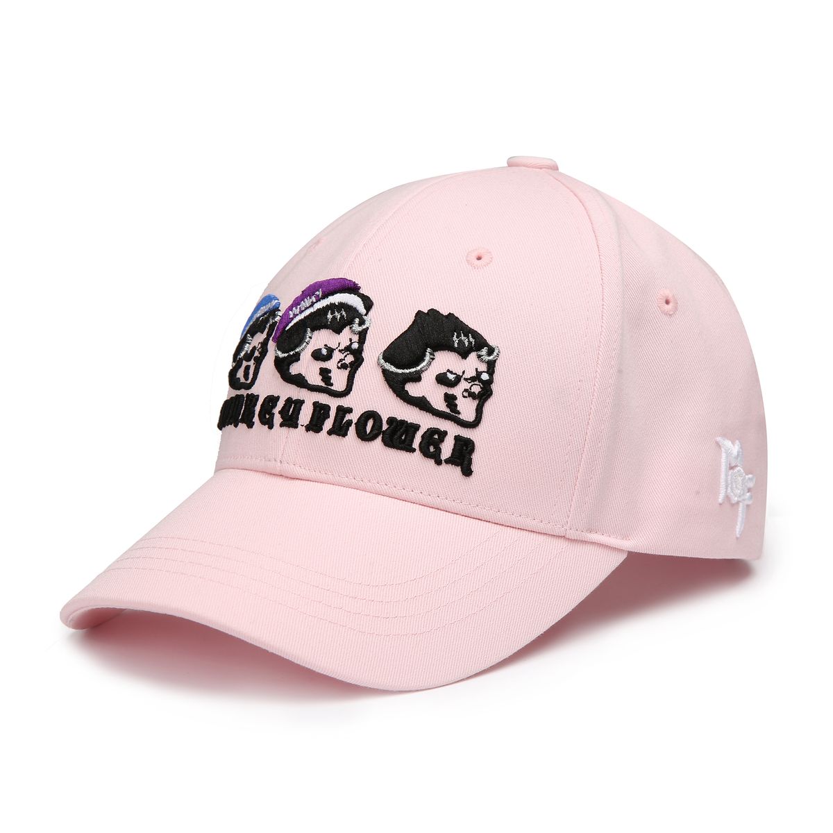 몽키플라워(Monkey Flower) 공용 몽키트리오 볼캡 MS0ACP04U LIGHT PINK