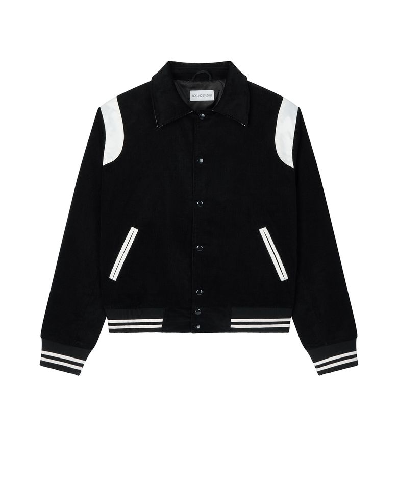 CORDUROY VARSITY JACKET BLACK