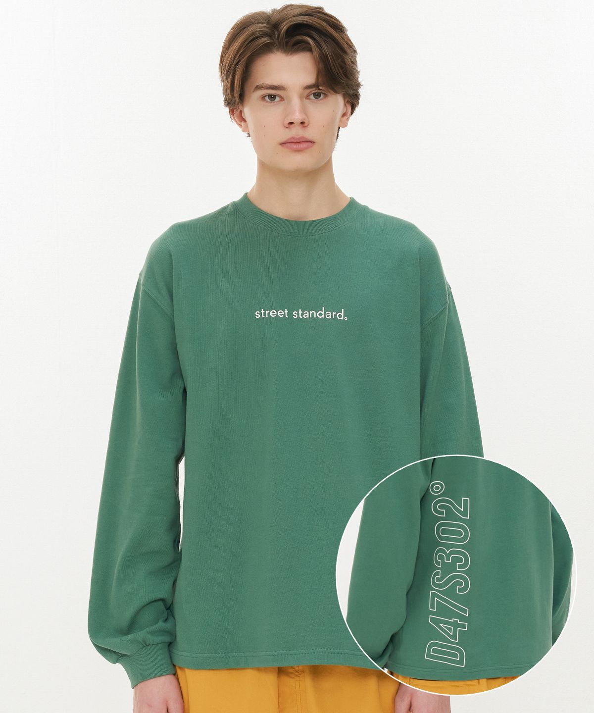 스트리트 스탠다드(STREET STANDARD) S-LOGO LONG SLV TEE - DARK MINT