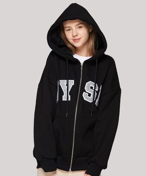 컬리지 후드 집업 (블랙)