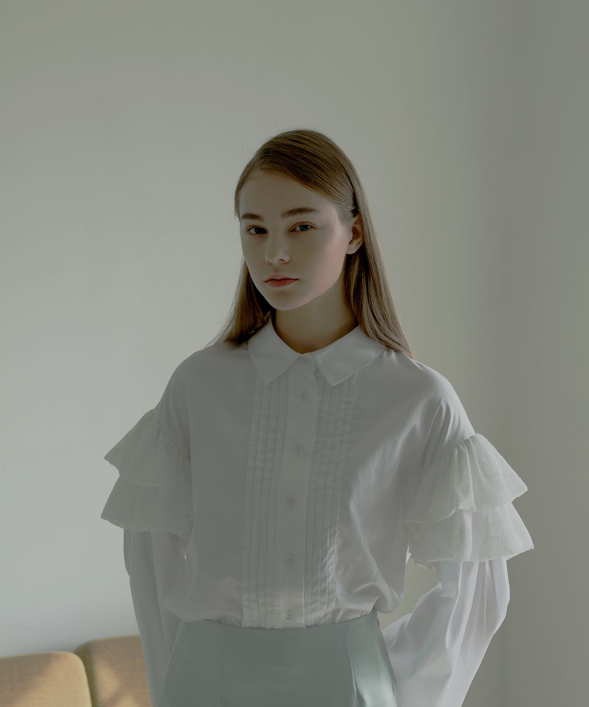 아이스가든에이오공팔(ICE GARDEN A.508) Pin-tuck and Puff Sleeve Blouse