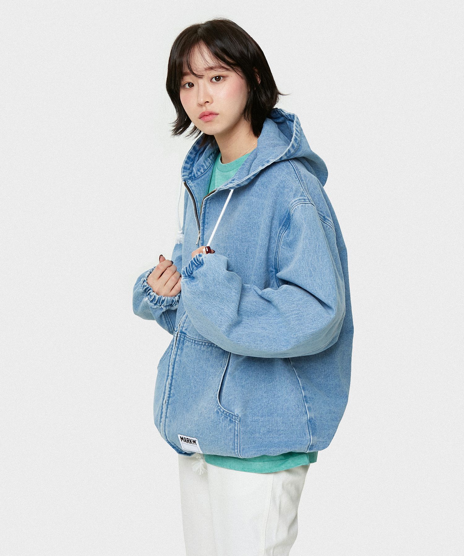 MUSINSA | MARKM Wave Logo Denim Jumper BL