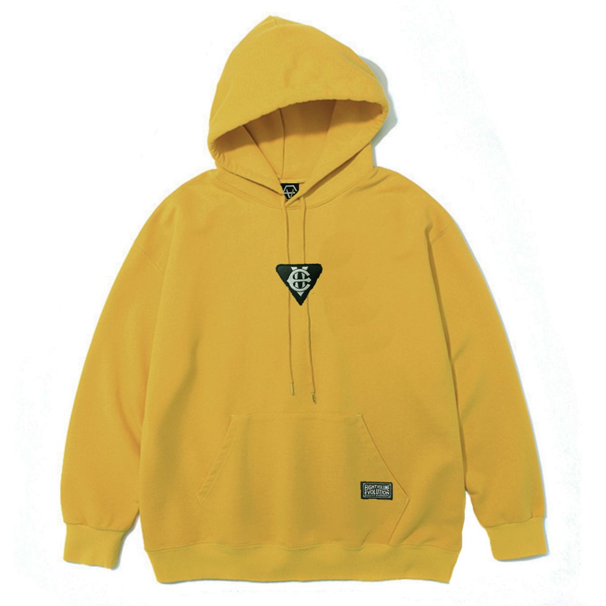 에잇볼륨(EIGHTVOLUME) EV  T 패치 오버핏 후드 (머스타드)