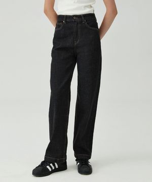 페이트로 7601 세미와이드핏 블랙 데님팬츠