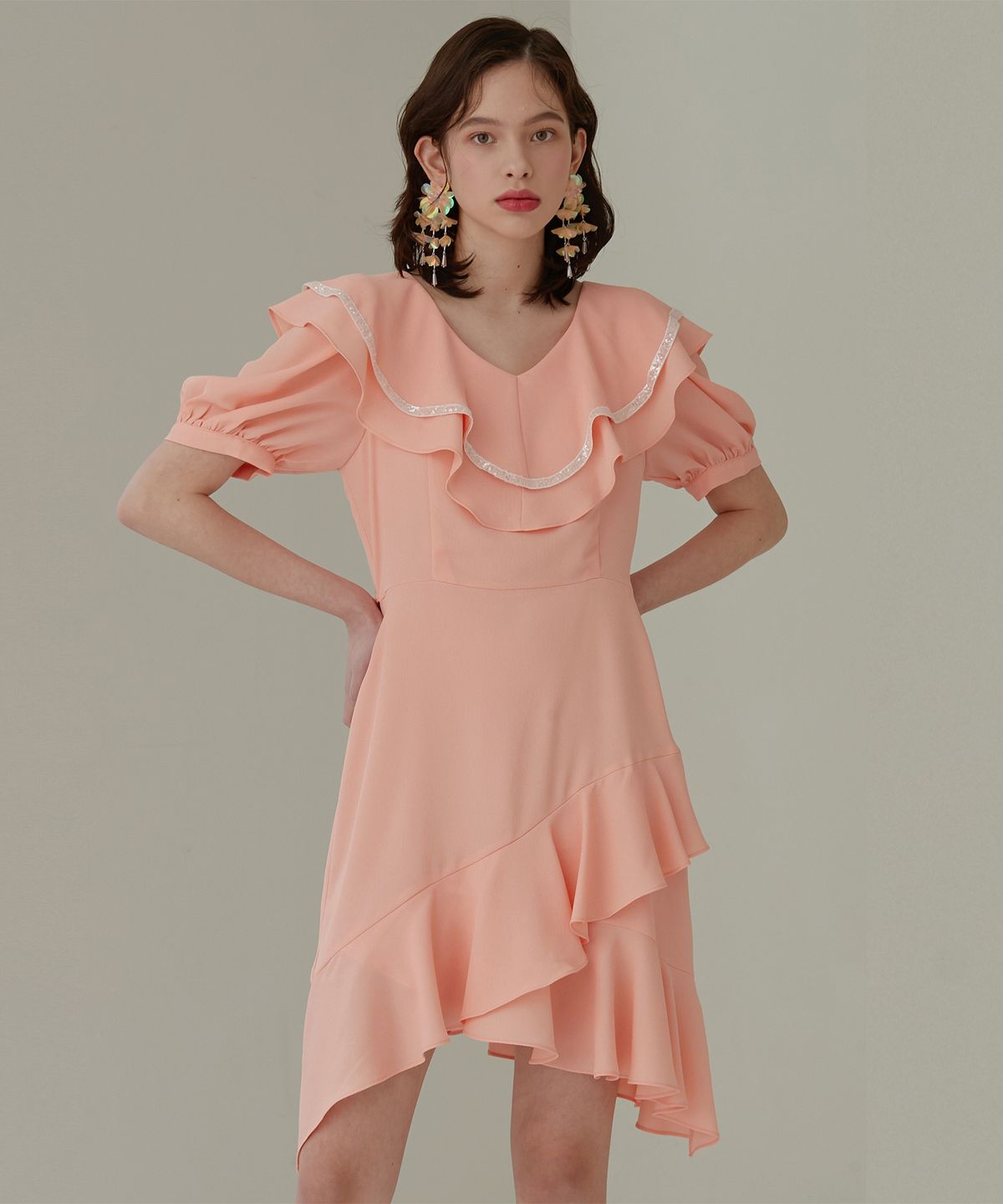 쥴리앤칼라(JULIY&CALLA) 쥴리원피스 14 20SS 루비원피스  오렌지