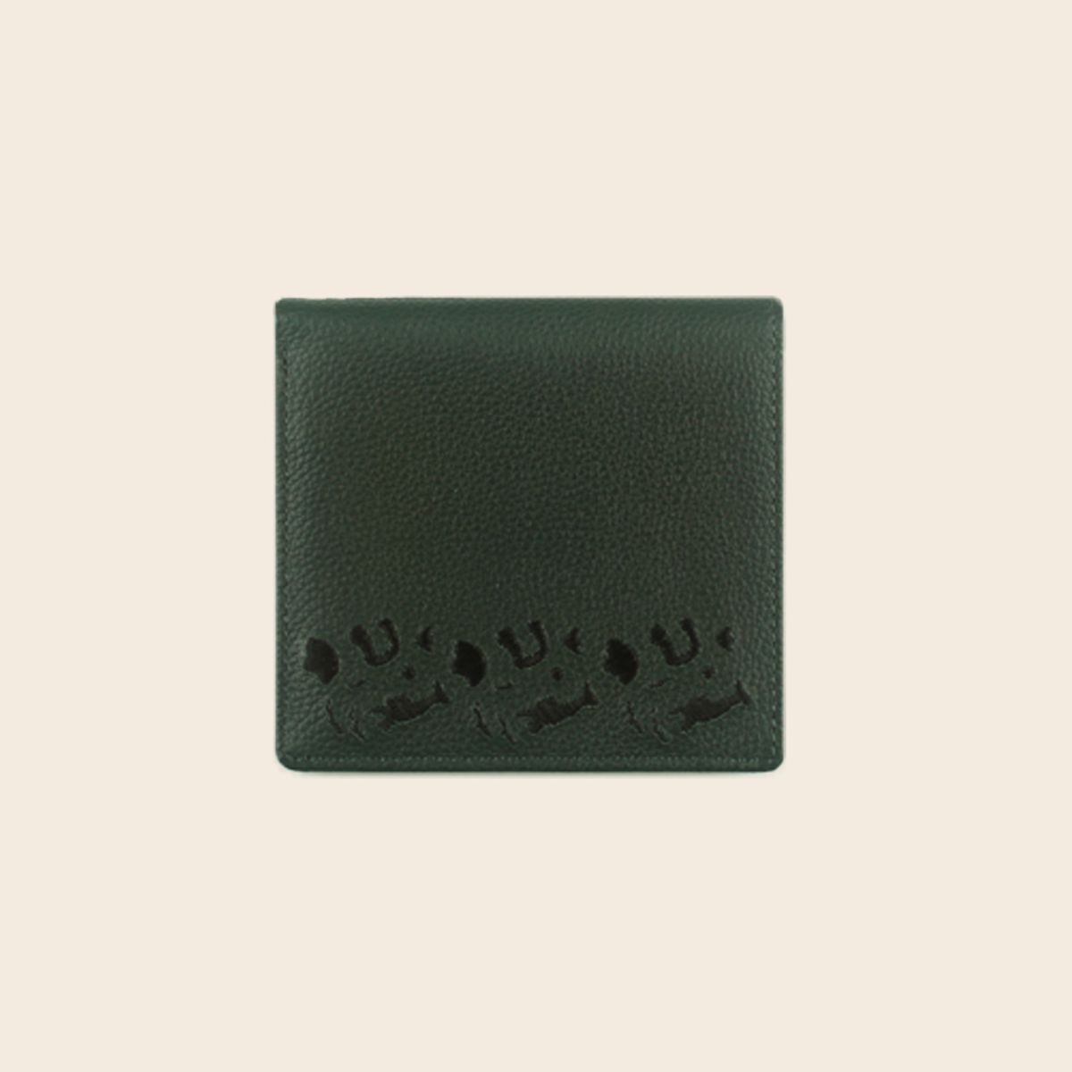 에이드런(A'DREN) [할머니상어 아기코끼리] wallet  half _ deep green