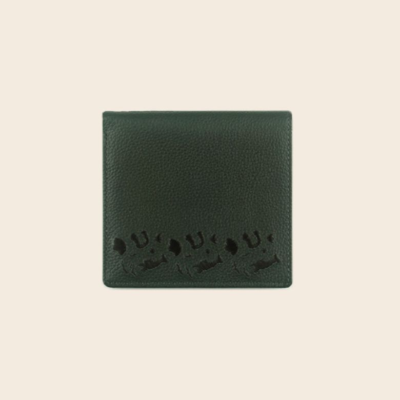 [할머니상어 아기코끼리] wallet  half _ deep green