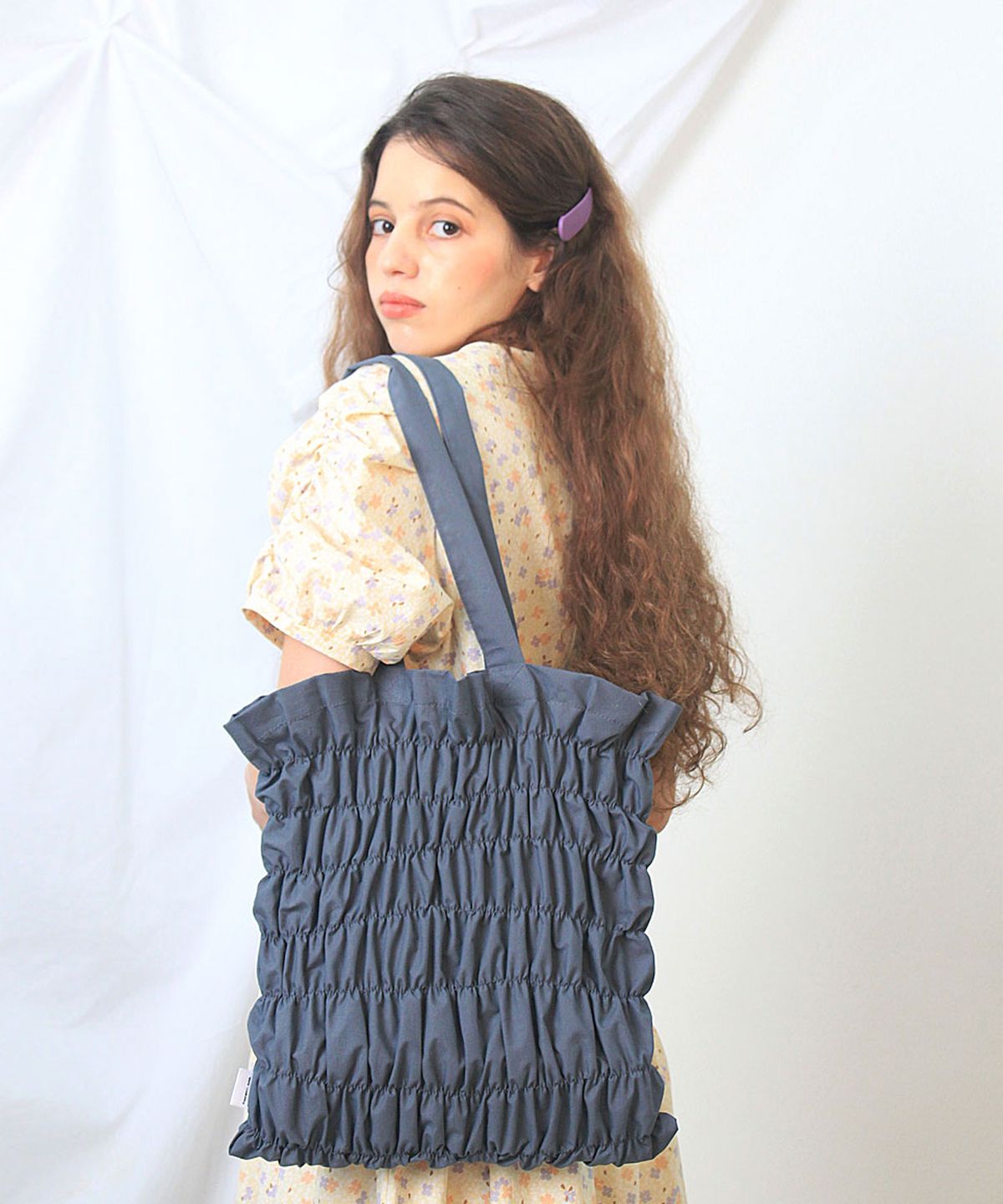딜라이디(DELIDI) Wave smocking bagⅡ(grayish blue)