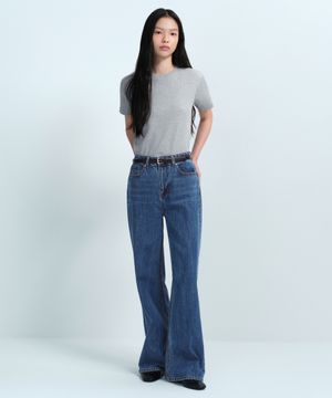 우먼즈 와이드 데님 팬츠 [미디엄 인디고]