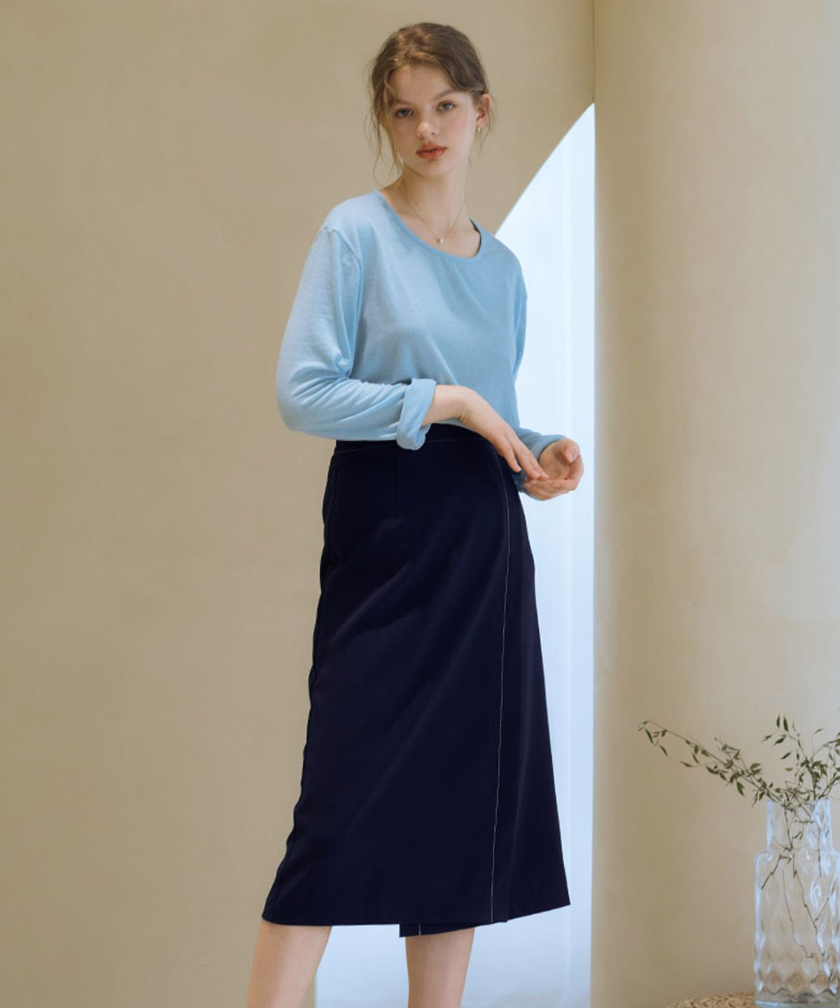라티젠(LARTIGENT) LTG2 WRAP SKIRT(NAVY)