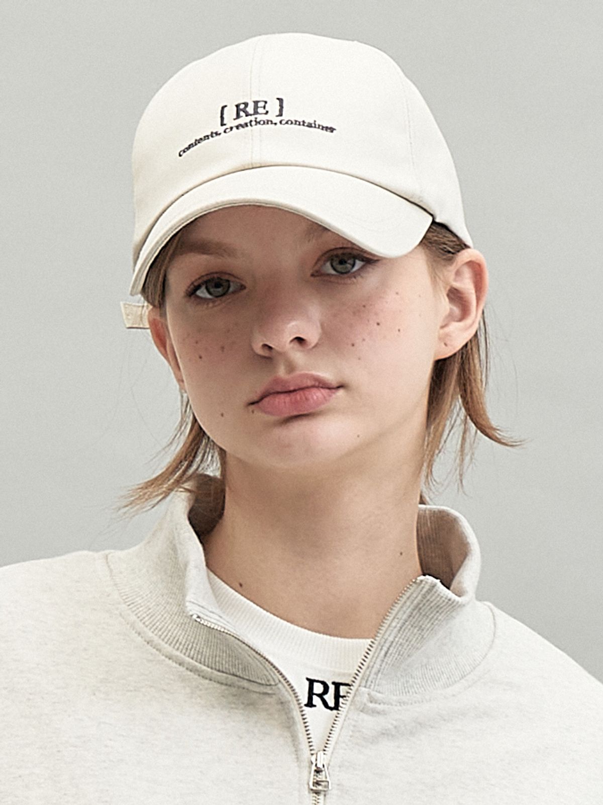 리플레이컨테이너(REPLAY CONTAINER) RE braces logo cap (beige)