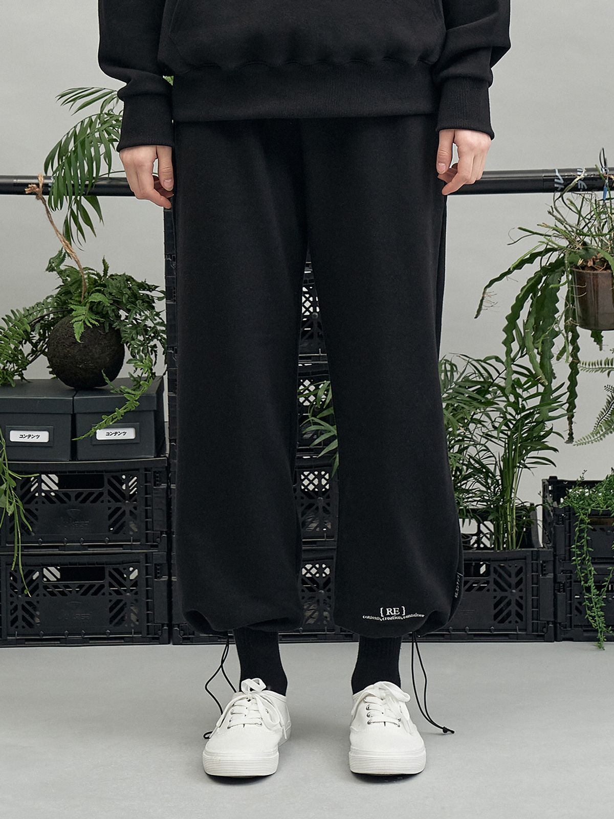리플레이컨테이너(REPLAY CONTAINER) RE braces logo string pants (black)