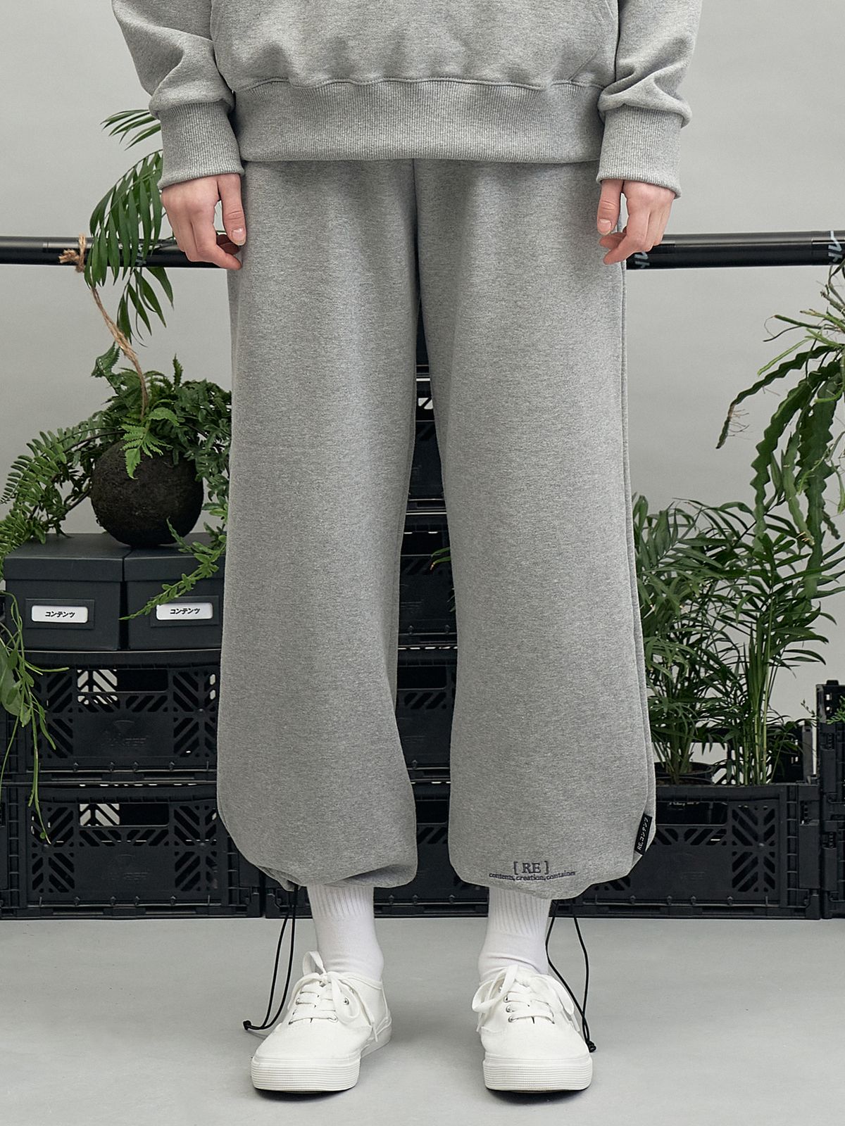 리플레이컨테이너(REPLAY CONTAINER) RE braces logo string pants (gray)