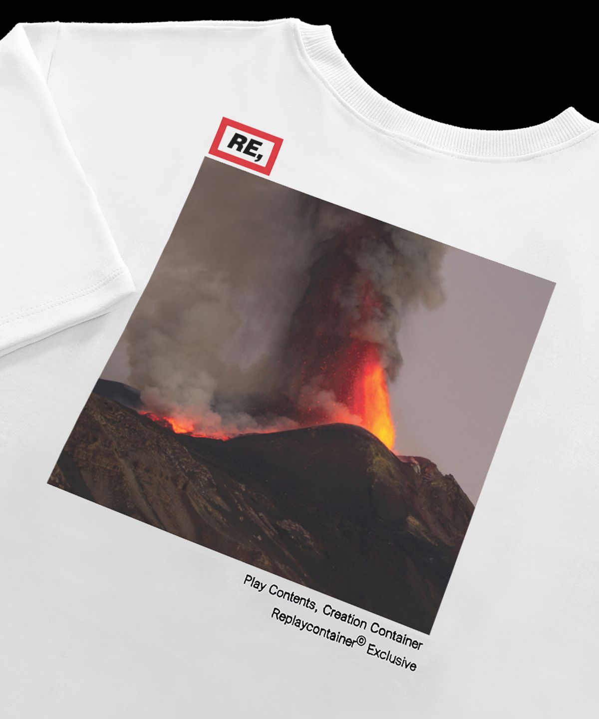 리플레이컨테이너(REPLAY CONTAINER) RE square campaign half tee (volcano)