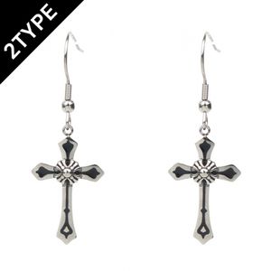 [ 2TYPE] 써지컬스틸 유니크십자가 귀걸이 / GHME-130