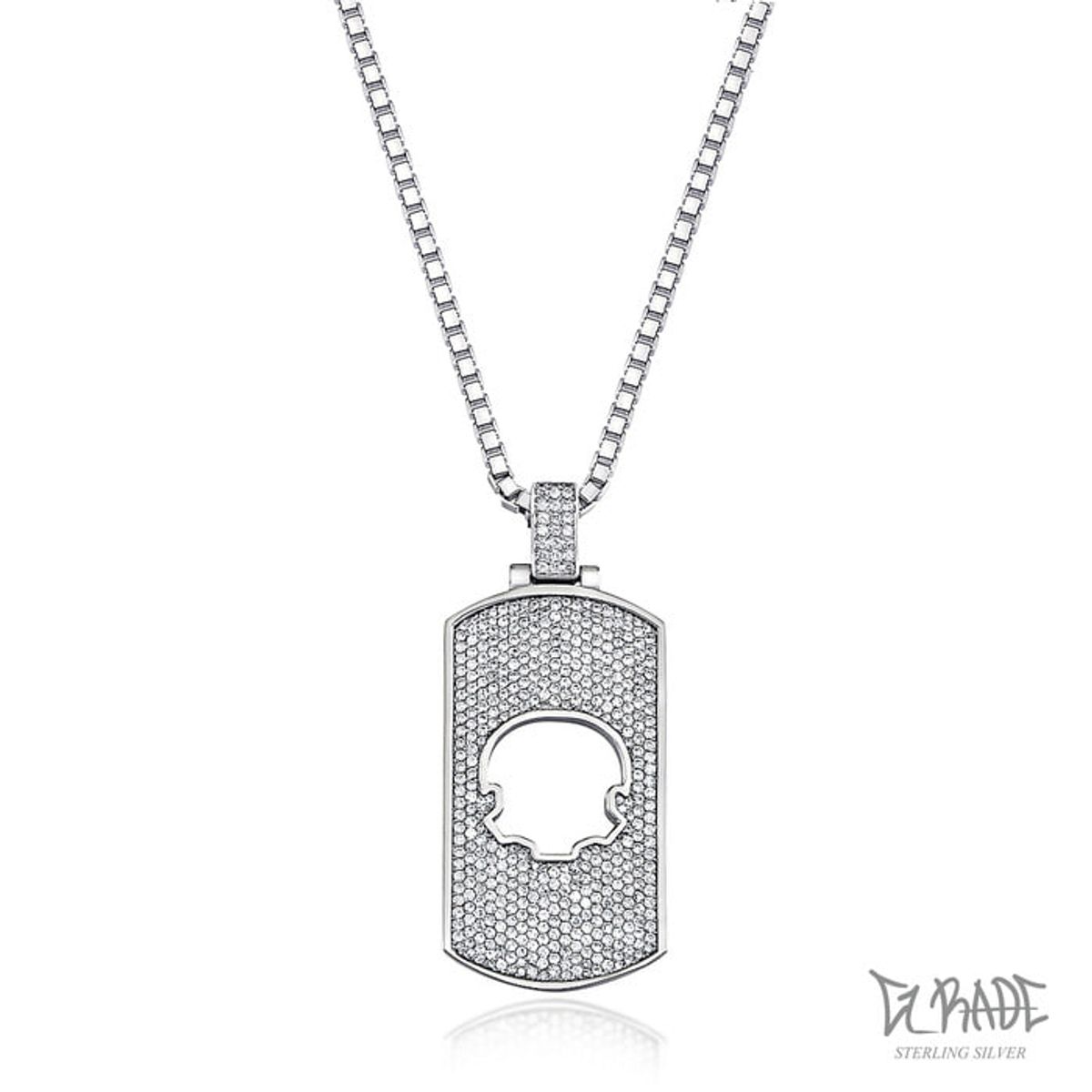 지레이드(G_RADE) Gem Rectangle Opening Logo Necklace