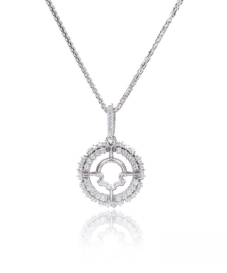 2lines Shiny Circle Necklace (L Size)