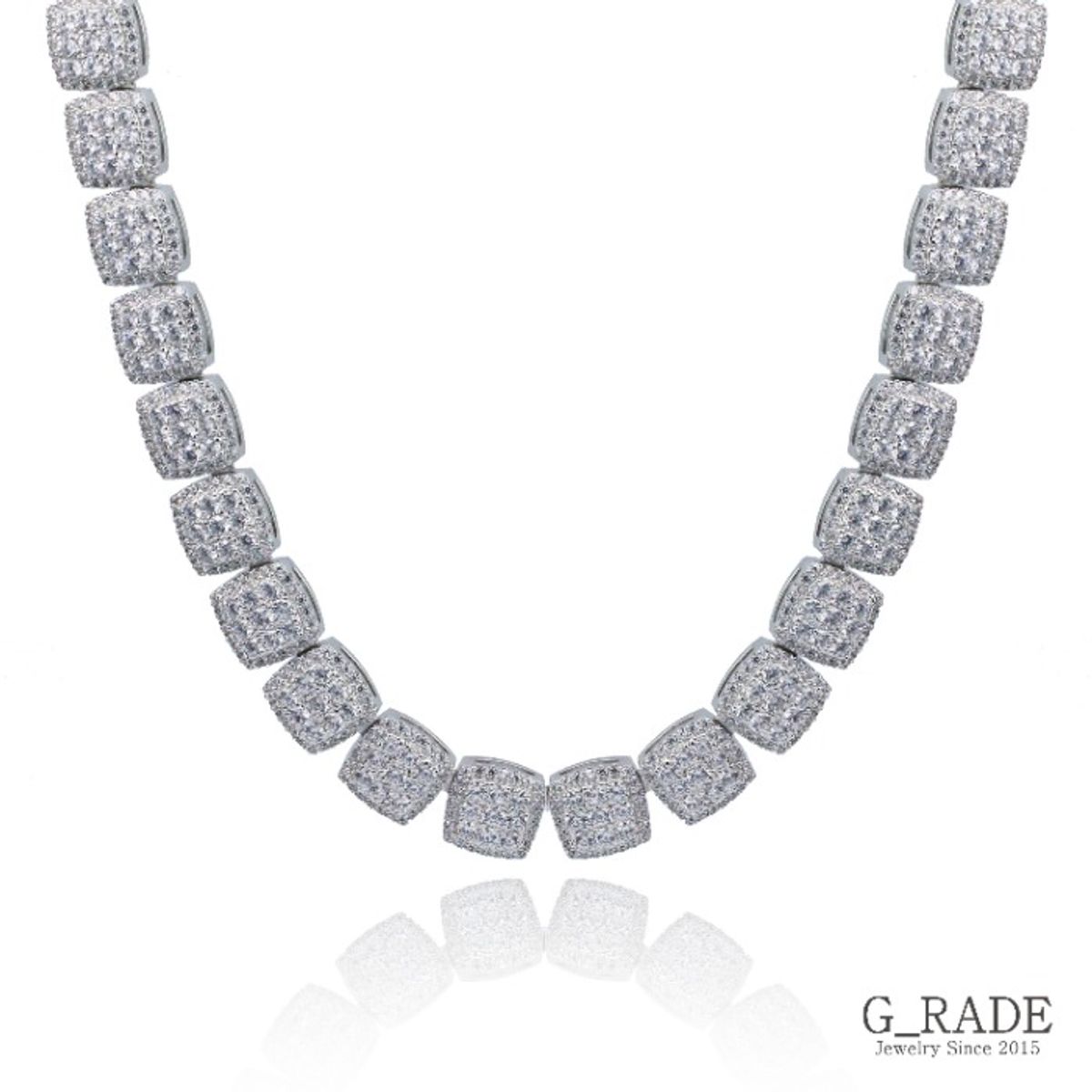 지레이드(G_RADE) Slim Square Tennis Chain Necklace
