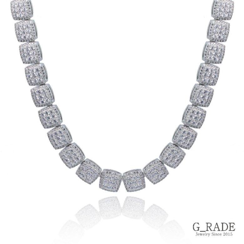 Slim Square Tennis Chain Necklace
