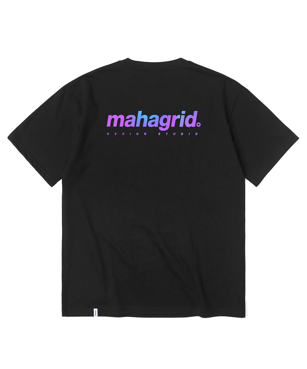 MUSINSA | MAHAGRID RAINBOW REFLECTIVE LOGO TEE BLACK