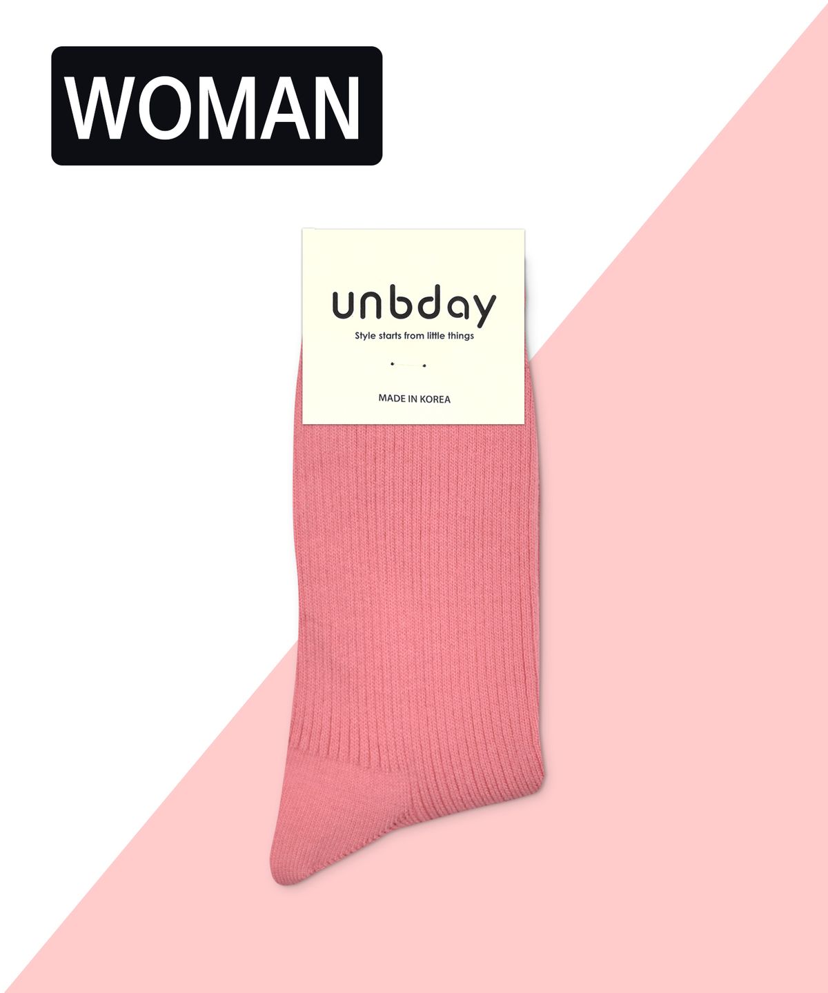 언비데이(UNBDAY) 여성 프리미엄 골지 양말 - 딸기우유
