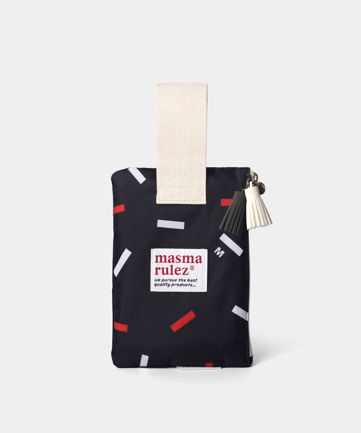 마스마룰즈(MASMARULEZ) Strap pouch _ White red retangle