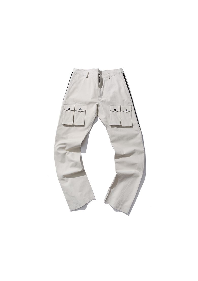 zipper pants beige