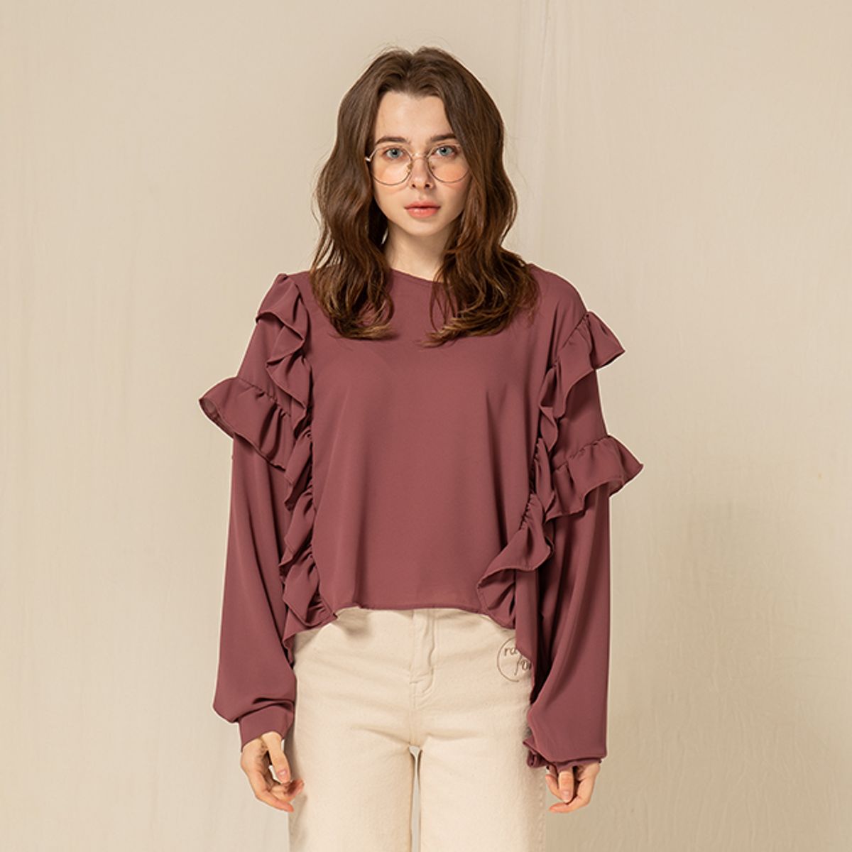 라온(RA_ON) Ruffle Detail Blouse (PK)
