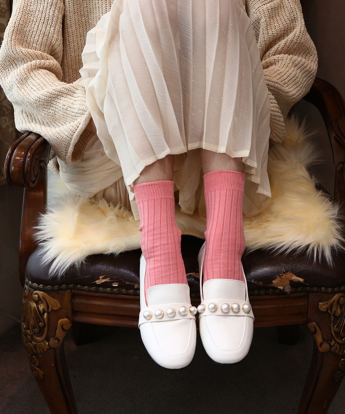프리플라(FRI FLA) 20A703 cream loafer