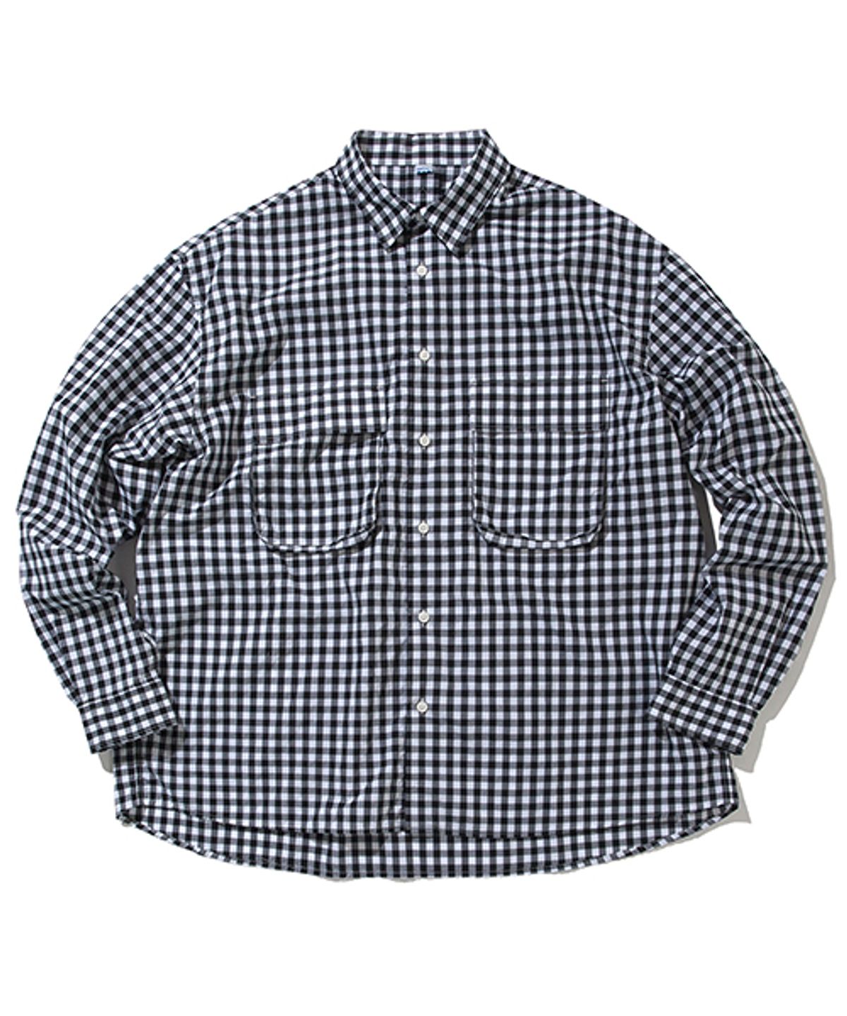 소프터(SOFTUR) GINGHAM WIDE SHIRT (BLACK)