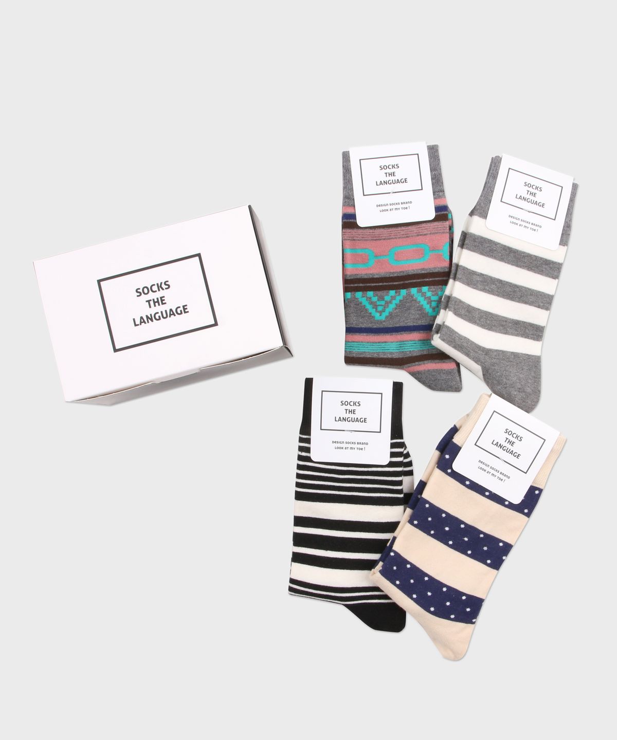 삭스더랭귀지(SOCKS THE LANGUAGE) 안녕 반가워 (양말4SET)