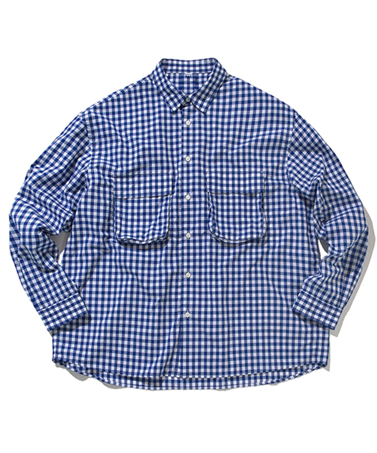 소프터(SOFTUR) GINGHAM WIDE SHIRT (BLUE)
