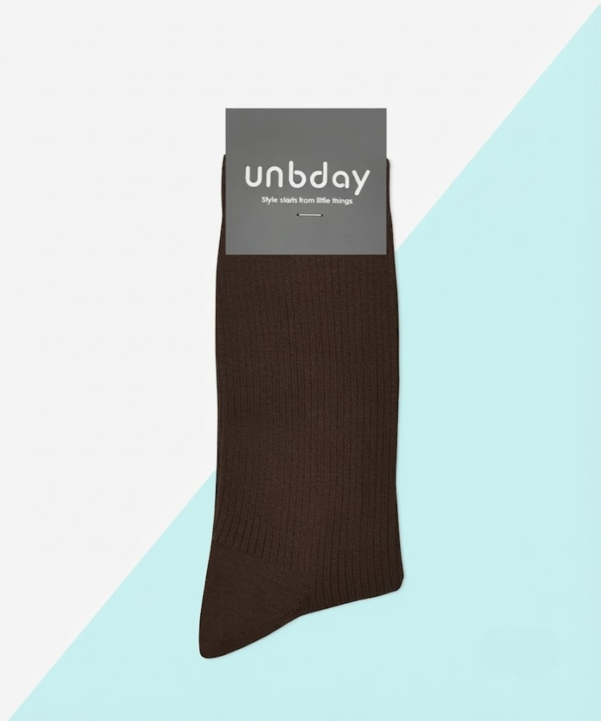 언비데이(UNBDAY) 남성 프리미엄 골지 양말 - 초코 브라운