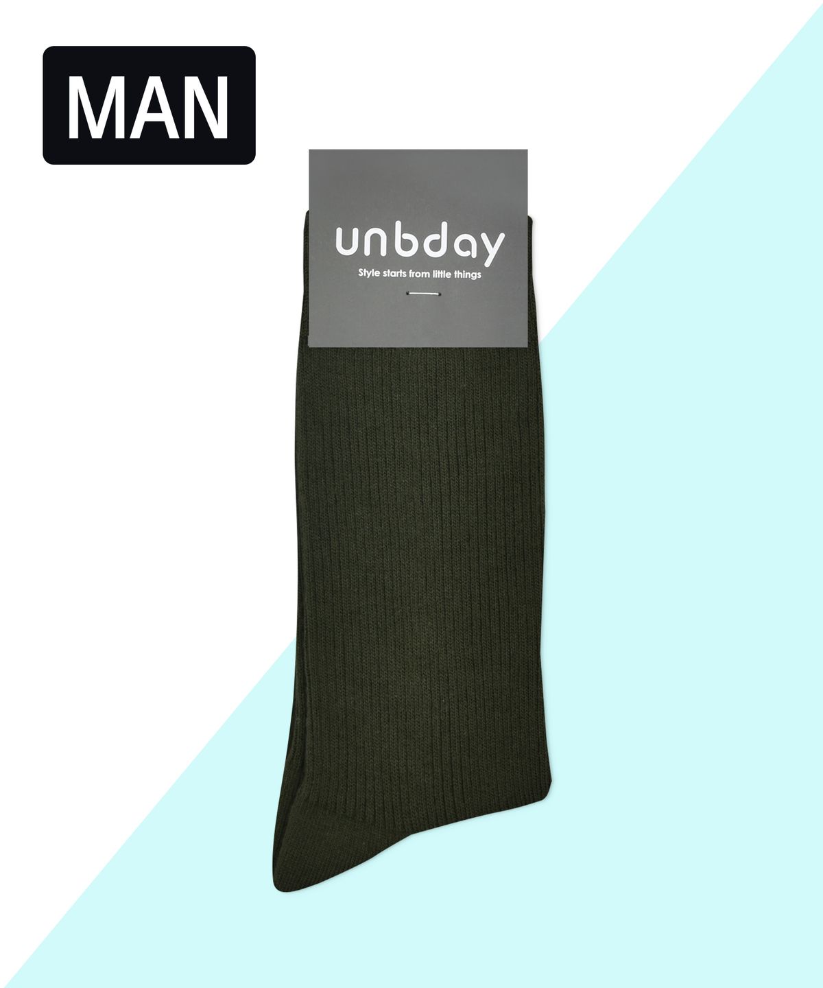 언비데이(UNBDAY) 남성 프리미엄 골지 양말 - 다크카키