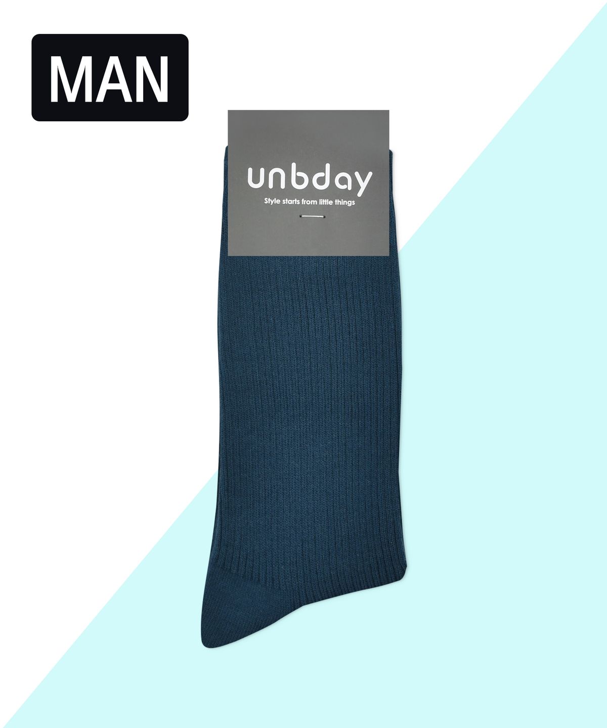 언비데이(UNBDAY) 남성 프리미엄 골지 양말 - 블루그린