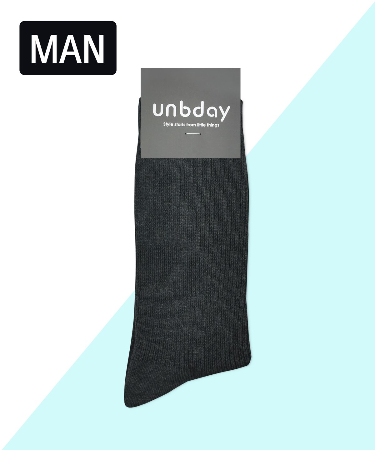 언비데이(UNBDAY) 남성 프리미엄 골지 양말 - 차콜
