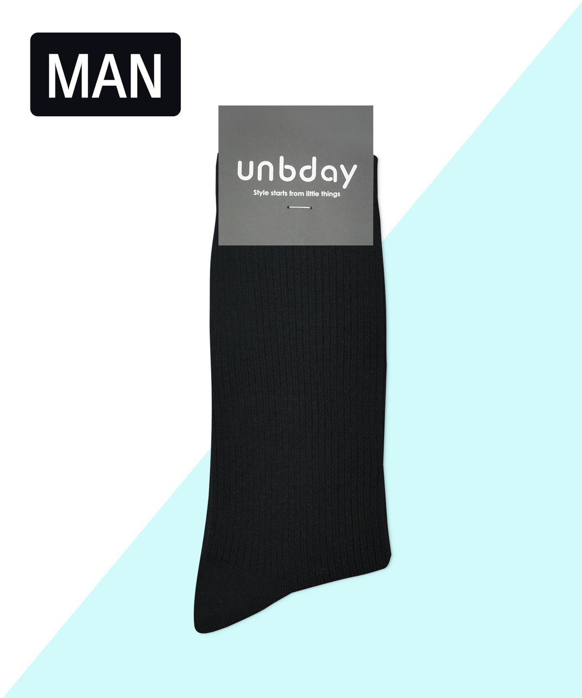 언비데이(UNBDAY) 남성 프리미엄 골지 양말 - 블랙
