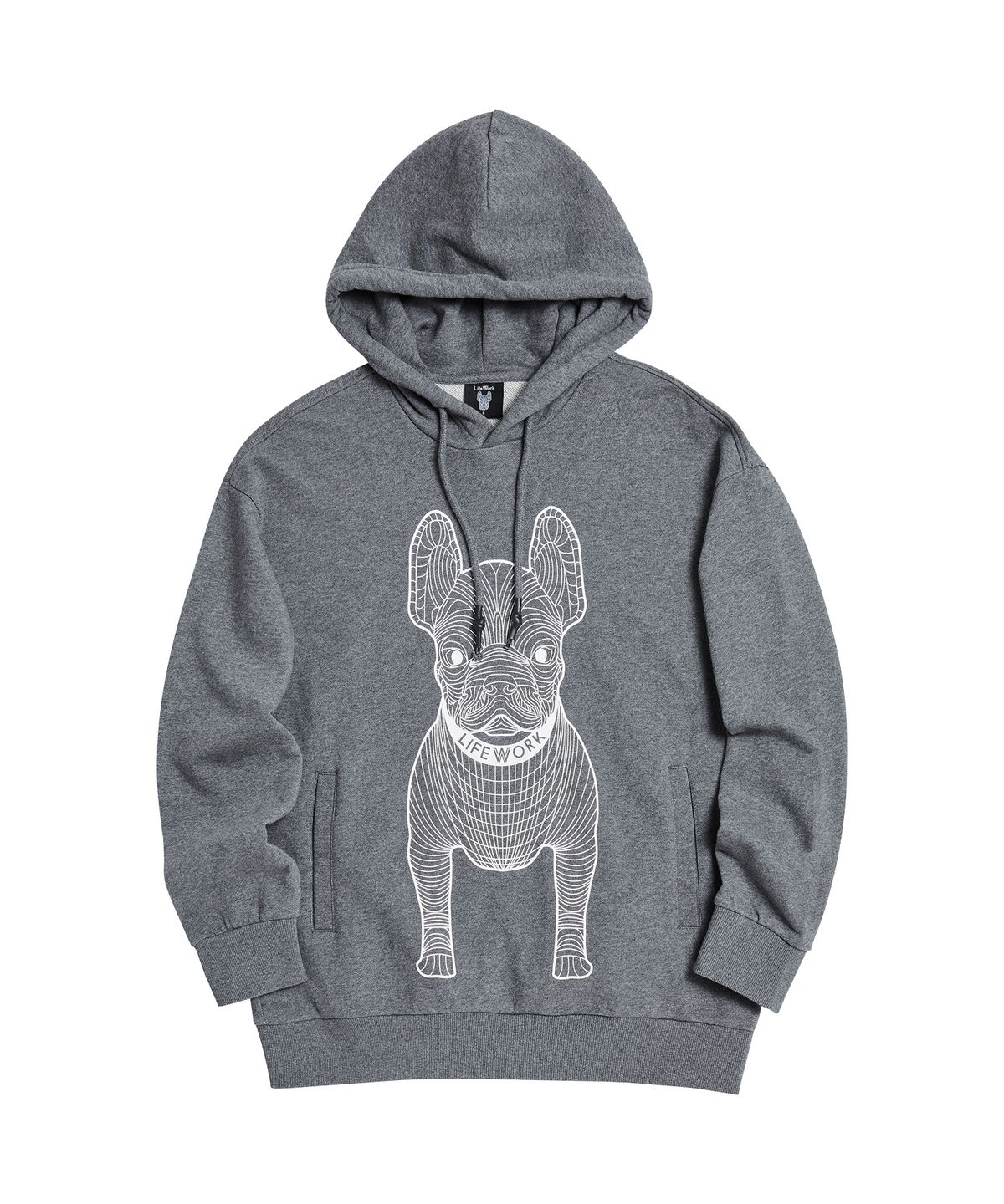 라이프워크(LIFEWORK) 라독 빅로고 후드_MELANGE GREY