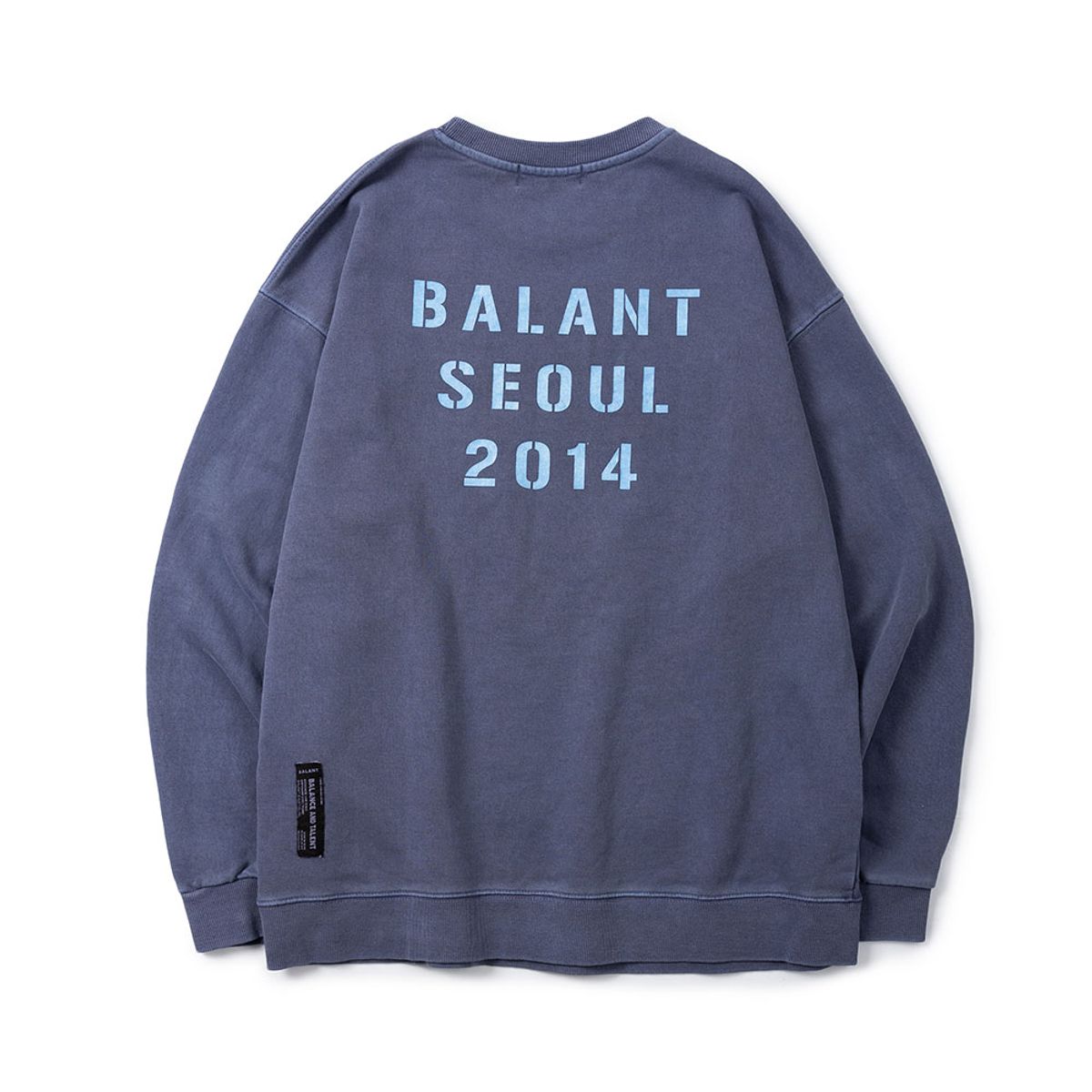 발란트(BALANT) 피그먼트 리본 베이직 스웨이트셔츠 - 네이비