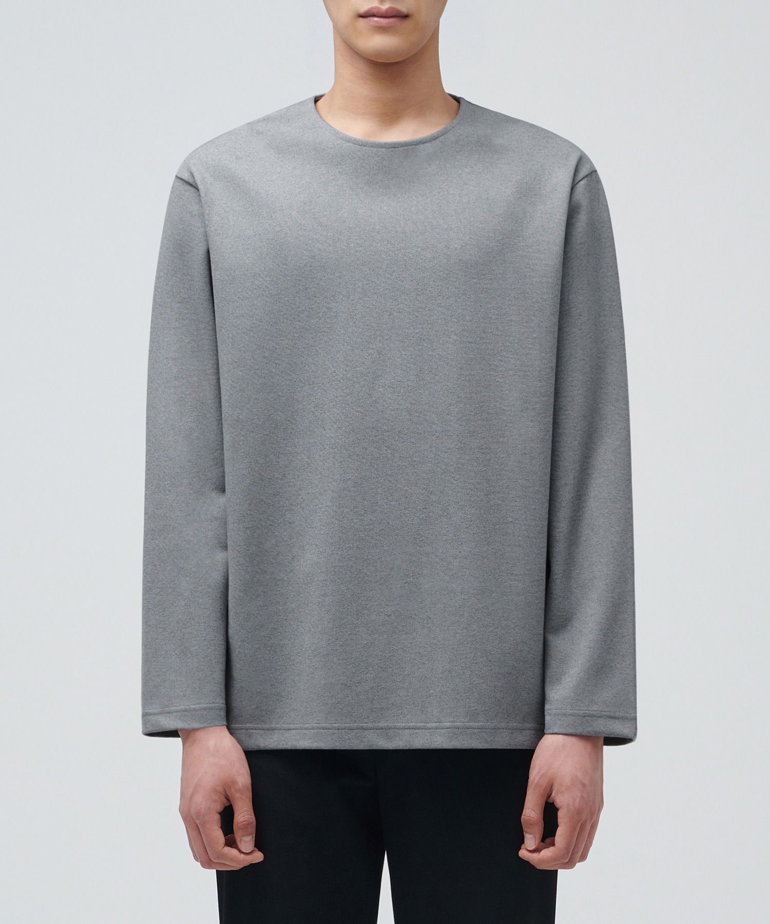 Tシャツ・カットソー *MUSINSA STANDARD* Ponte Crew Neck Long Sleeve T-Shirt Melan MUSINSA | MUSINSA STANDARD Ponte Crew Neck Long Sleeve T