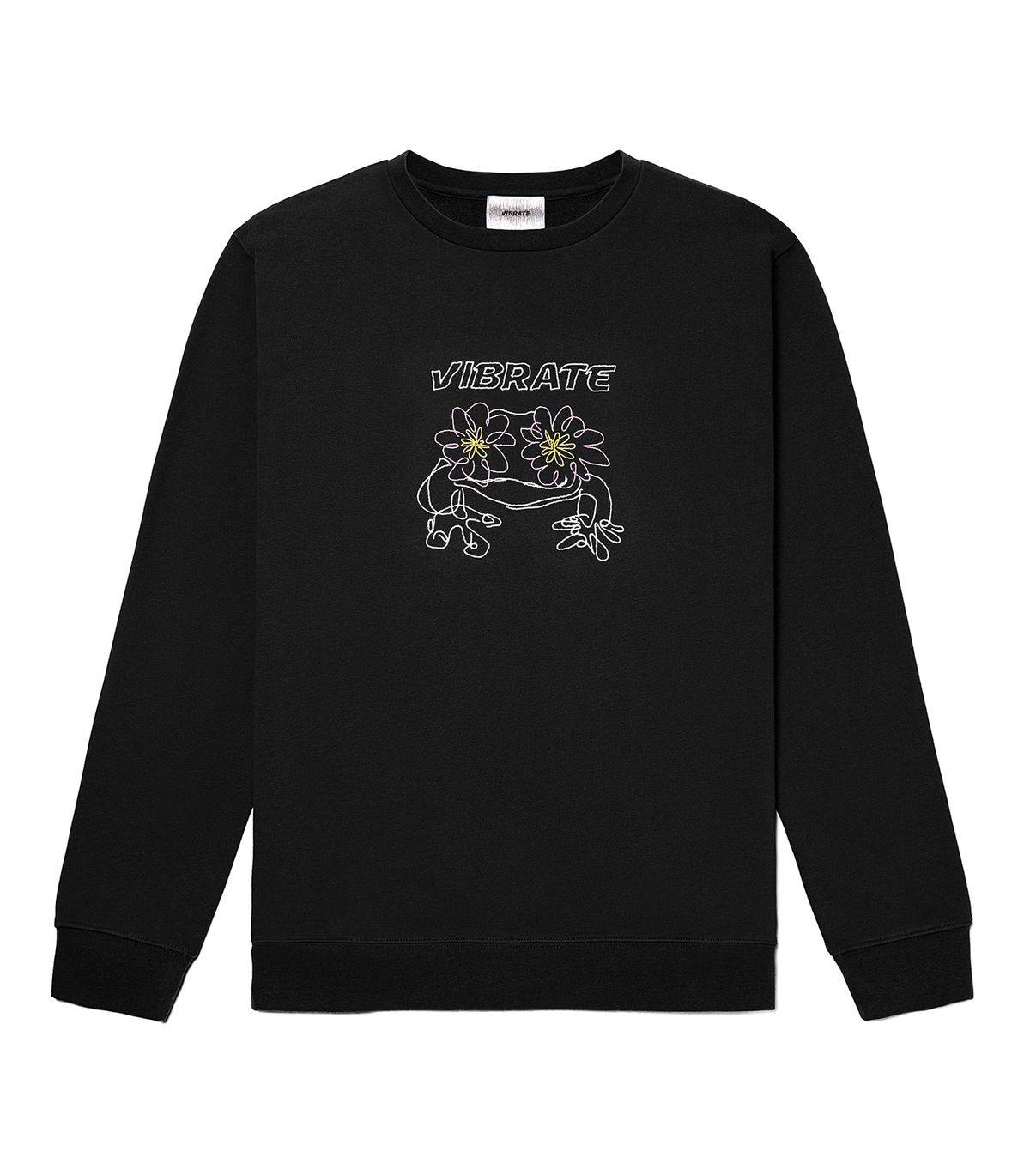 바이브레이트(VIBRATE) POP-EYES FROG LOGO SWEATSHIRTS (BLACK)