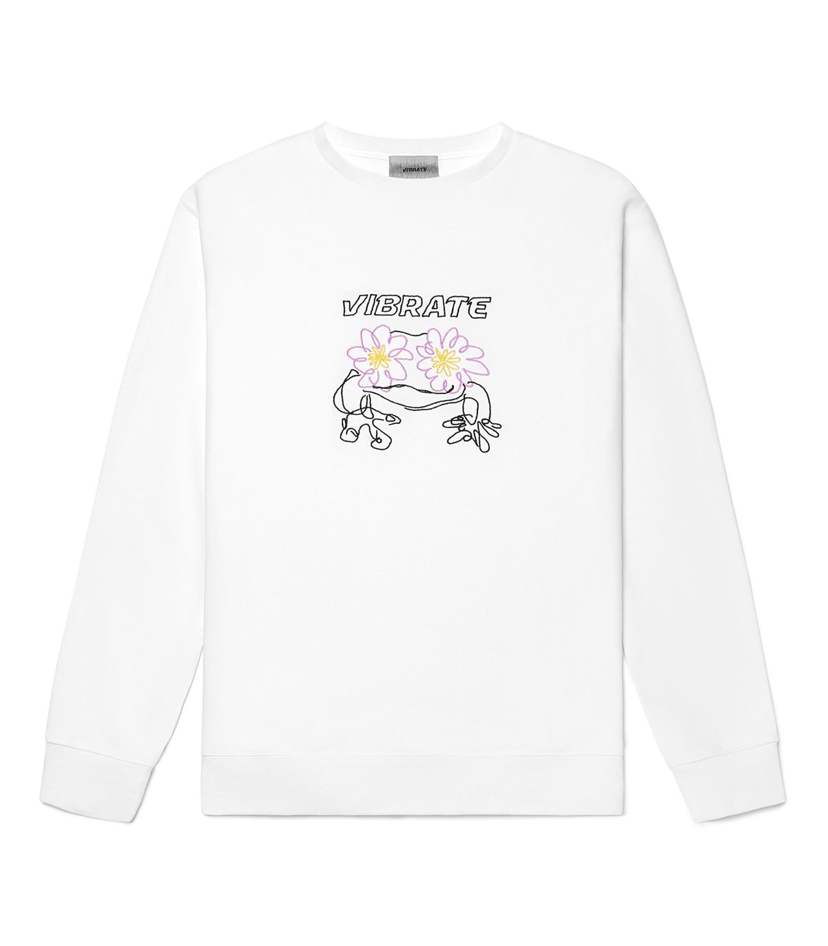 바이브레이트(VIBRATE) POP-EYES FROG LOGO SWEATSHIRTS (WHITE)