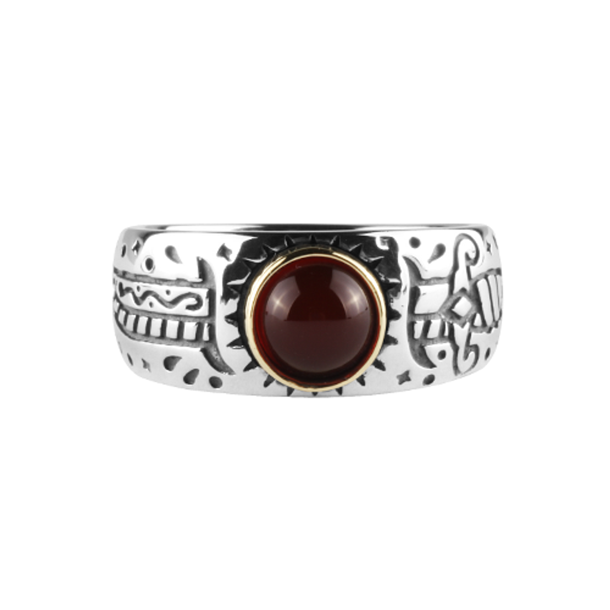 어나니머스아티즌(ANONYMOUS ARTISAN) Oldschool Dagger Stone Ring -Red