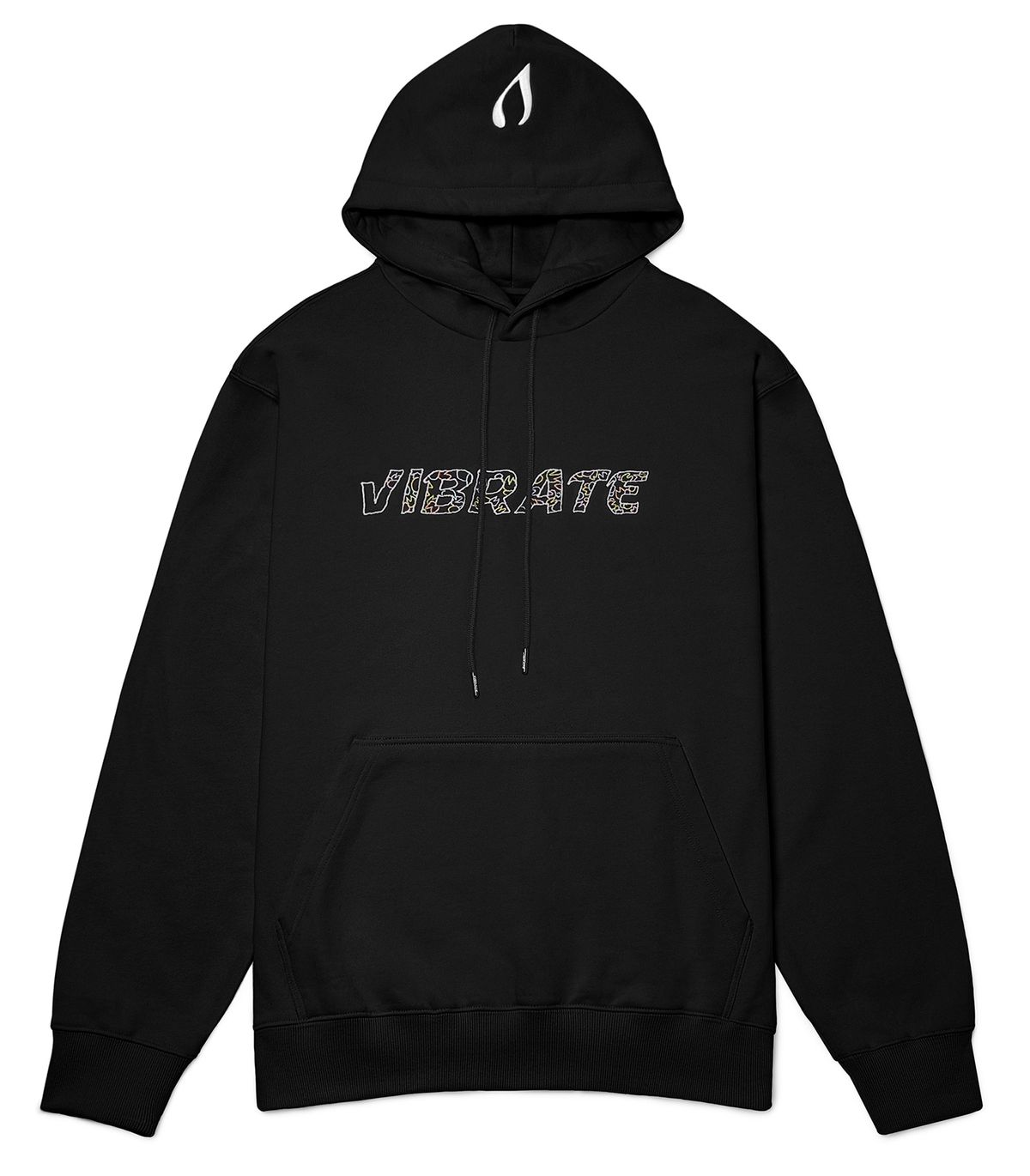 바이브레이트(VIBRATE) RAINBOW LOTUS LOGO HOODIE (BLACK)