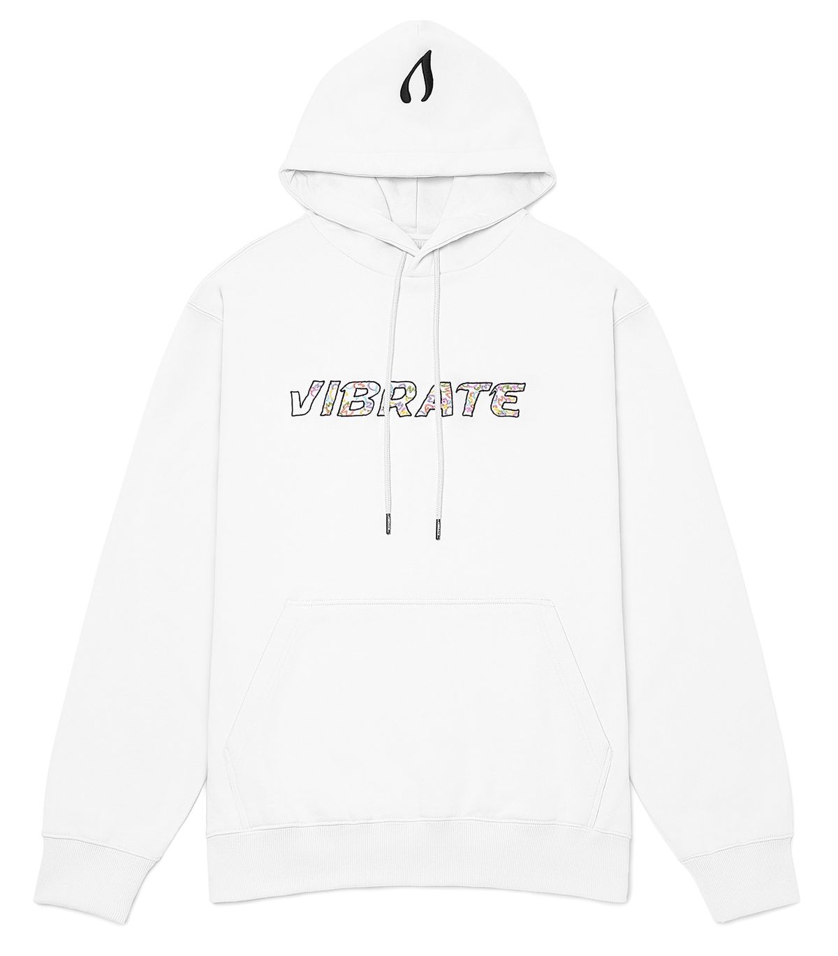 바이브레이트(VIBRATE) RAINBOW LOTUS LOGO HOODIE (WHITE)