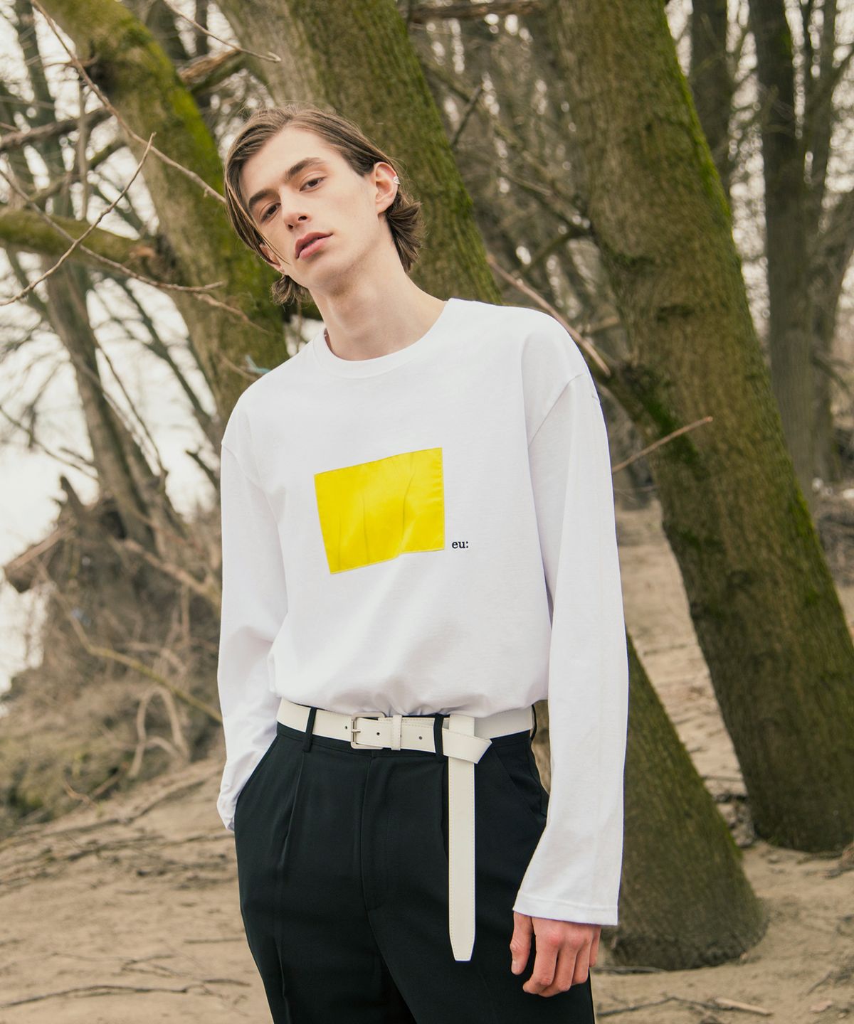 261이유아이(261EUI) SIGNATURE WRINKLE LONG SLEEVE WHITE YELLOW